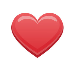 Vibrant glossy red heart icon symbol illustrating love romance passion and emotional connection