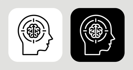 Focus Drive Icon In Black and White Line Style