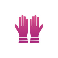 Obraz premium Gradient Pink Protective Gloves Icon Illustration for Cleaning, Safety, and Hygiene Purposes