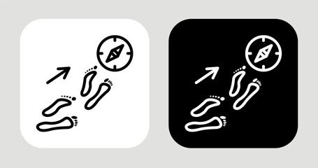 Bold Journey Icon In Black and White Line Style