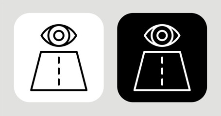 Vision Path Icon In Black and White Line Style