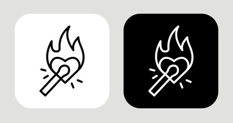 Self Ignite Icon In Black and White Line Style