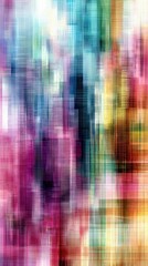 An abstract artwork featuring a colorful composition with geometric lines and gradients. The image showcases a vibrant mix of colors and textures.