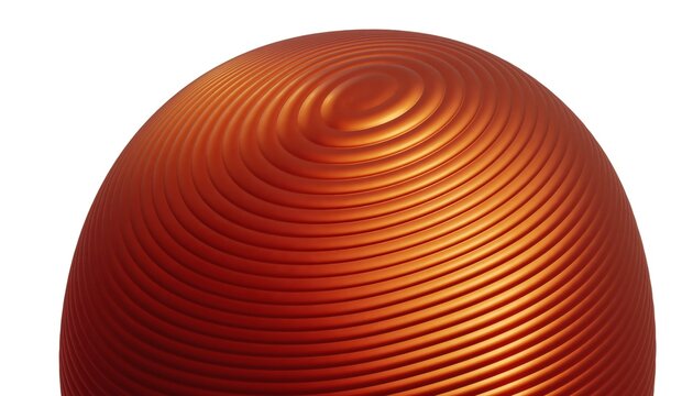 A close-up view of a metallic reddish-brown dome-shaped object with intricate concentric circular ridges and grooves. - Powered by Adobe
