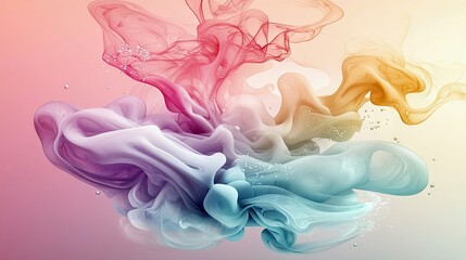 An abstract image of colorful smoke swirling against a gradient background, creating a dynamic and artistic composition.