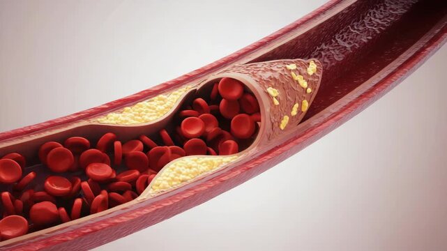 of a vein filled with red blood cells and plasma