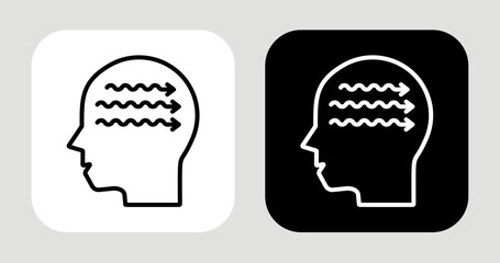 Idea Flow Icon In Black and White Line Style
