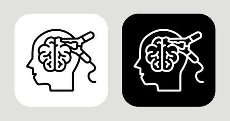 Jumpstart Mind Icon In Black and White Line Style
