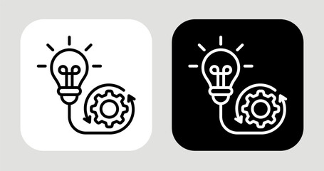 Idea Machine Icon In Black and White Line Style