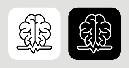 Pulse Thought Icon In Black and White Line Style