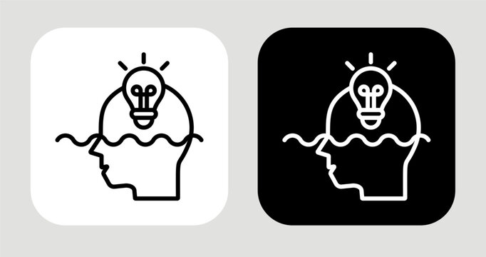 Idea Dive Icon In Black and White Line Style