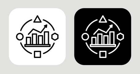 Adaptive Trend Icon In Black and White Line Style