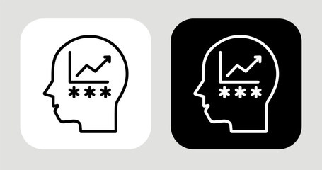 Chart Decoder Icon In Black and White Line Style