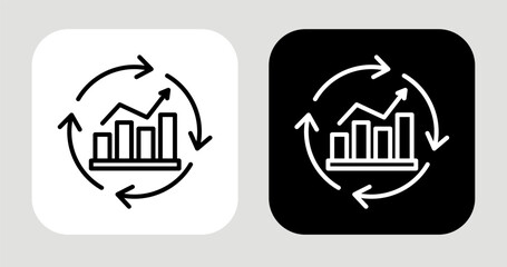 Motion Clue Icon In Black and White Line Style