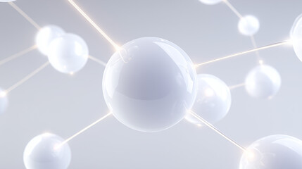A minimal cluster of glowing tech nodes connected by soft luminous lines, forming a clean futuristic network ideal for UI, data, and digital technology visuals.