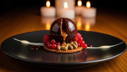 Decadent Chocolate Sphere with Berries and Nuts