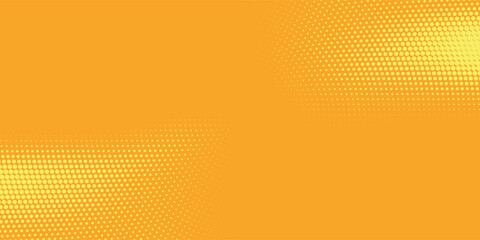 Yellow halftone pattern. Retro comic gradient background. Bright orange pixelated dotted texture overlay.