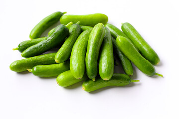 Fresh green organic mini baby bucumbers