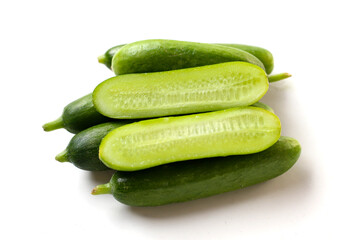 Fresh green organic mini baby bucumbers