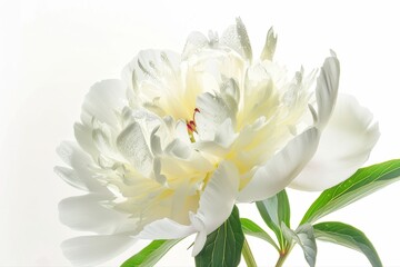 Obraz premium White Peony Bloom Floral Serenity Elegance and Beauty Delicate Petals on transparent background