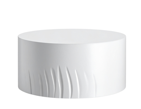  - Minimal 3D Cylinder Podium Front View, Clean Geometric Display Base, Transparent PNG 
