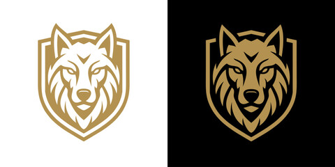 wolf dog fox shield vector logo icon  © Aone.std