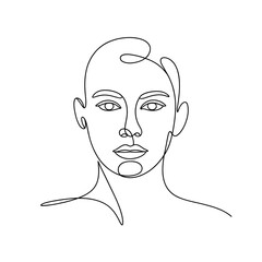Line art portrait embodies modern minimalistic beauty