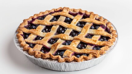 Fruit Pie Collection: Assorted Blueberry, Cherry & Mixed Fruit Pies with Lattice Crusts, in Disposable Tins, Baking Dishes & Ceramic Pans, for Dessert, Culinary, and Dining Inspiration