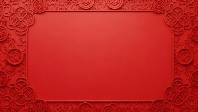 Elegant red floral frame for Chinese New Year