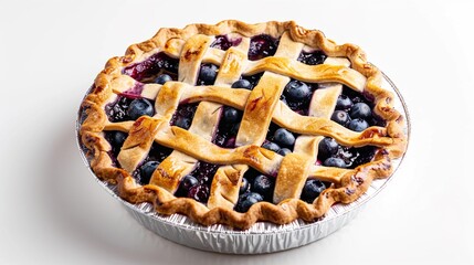 Fruit Pie Collection: Assorted Blueberry, Cherry & Mixed Fruit Pies with Lattice Crusts, in Disposable Tins, Baking Dishes & Ceramic Pans, for Dessert, Culinary, and Dining Inspiration
