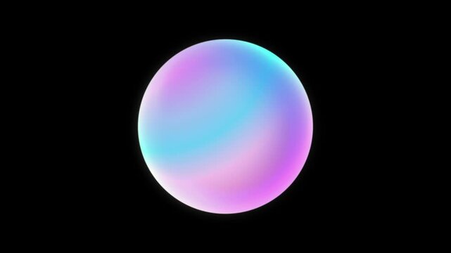 Abstract colorful gradient circle isolated on black background. Futuristic AI assistant bubble logo app screen animation, smart personal artificial intelligence chatbot technology concept