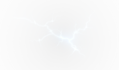 PNG White Lightning Overlay with Transparent Background