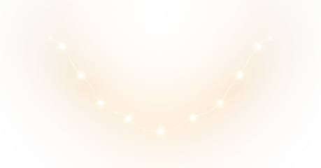 Bright PNG Overlay of Christmas Lights on Transparent on transparent background