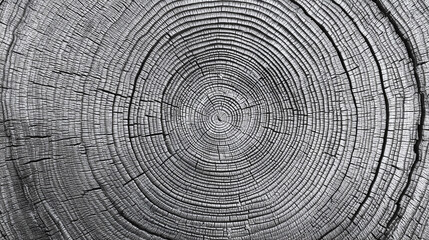 A close-up shot of a tree trunk with annual rings, showcasing the passage of time and the tree's history.