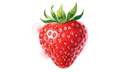 Juicy Red Strawberry Watercolor Illustration Fresh, Vibrant, and Delicious