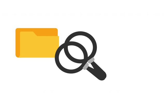 folder and magnifying glass search, document, file