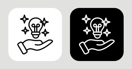Idea Spark Icon In Black and White Line Style