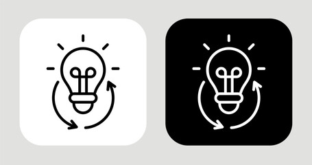 Creative Loop Icon In Black and White Line Style