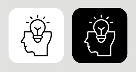 Insight Spark Icon In Black and White Line Style