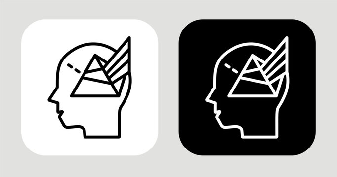 Perspective Shift Icon In Black and White Line Style