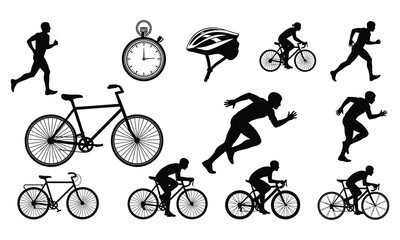 Obraz premium cyclist silhouette vector