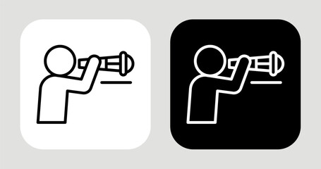 Open Horizon Icon In Black and White Line Style