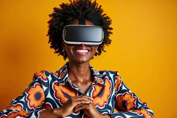 African Female Designer Engaging with Virtual Reality Technology