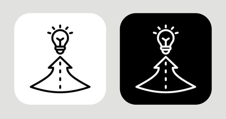 Discovery Path Icon In Black and White Line Style