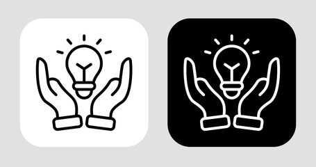 Emerging Idea Icon In Black and White Line Style