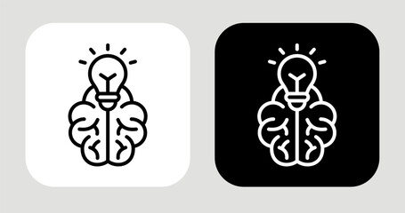 Creative Spark Icon In Black and White Line Style