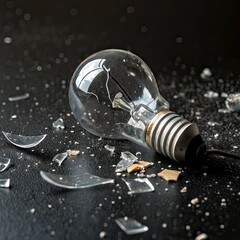 light bulb on black background