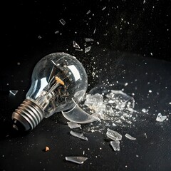 light bulb on black background