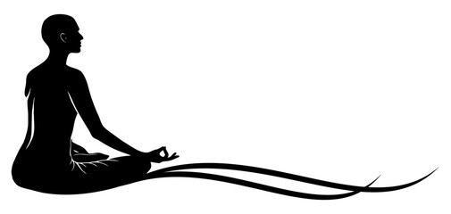 Silhouette of a person meditating