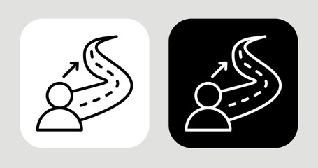 Audience Path Icon In Black and White Line Style